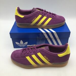 Adidas Gazelle Indoor W Womens Purple Mauve Bright Yellow JS1415 Size 10 NEW